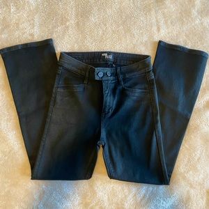 Paige Black Luxe Coated Crop Jeans - 26